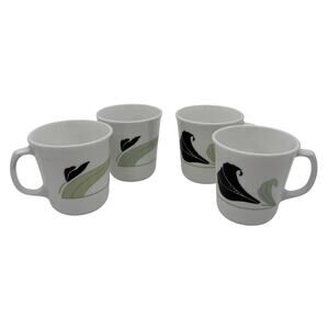 Vintage Coffee Cups Mugs Corelle Black Orchid
